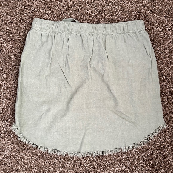 Umgee Linen/Cotton Blend Fringed Skirt with Tie Waist Size S - Picture 3 of 4